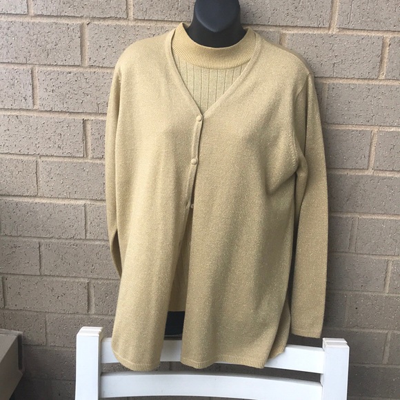 Sag Harbor Sweaters - Sag harbor 2 Pc blouse cardigan set Sz M